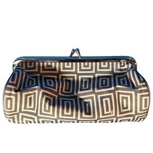 Initials Inc YBL Geometric Pattern Lipstick Makeup Case with Mirror‎ Metal Clasp